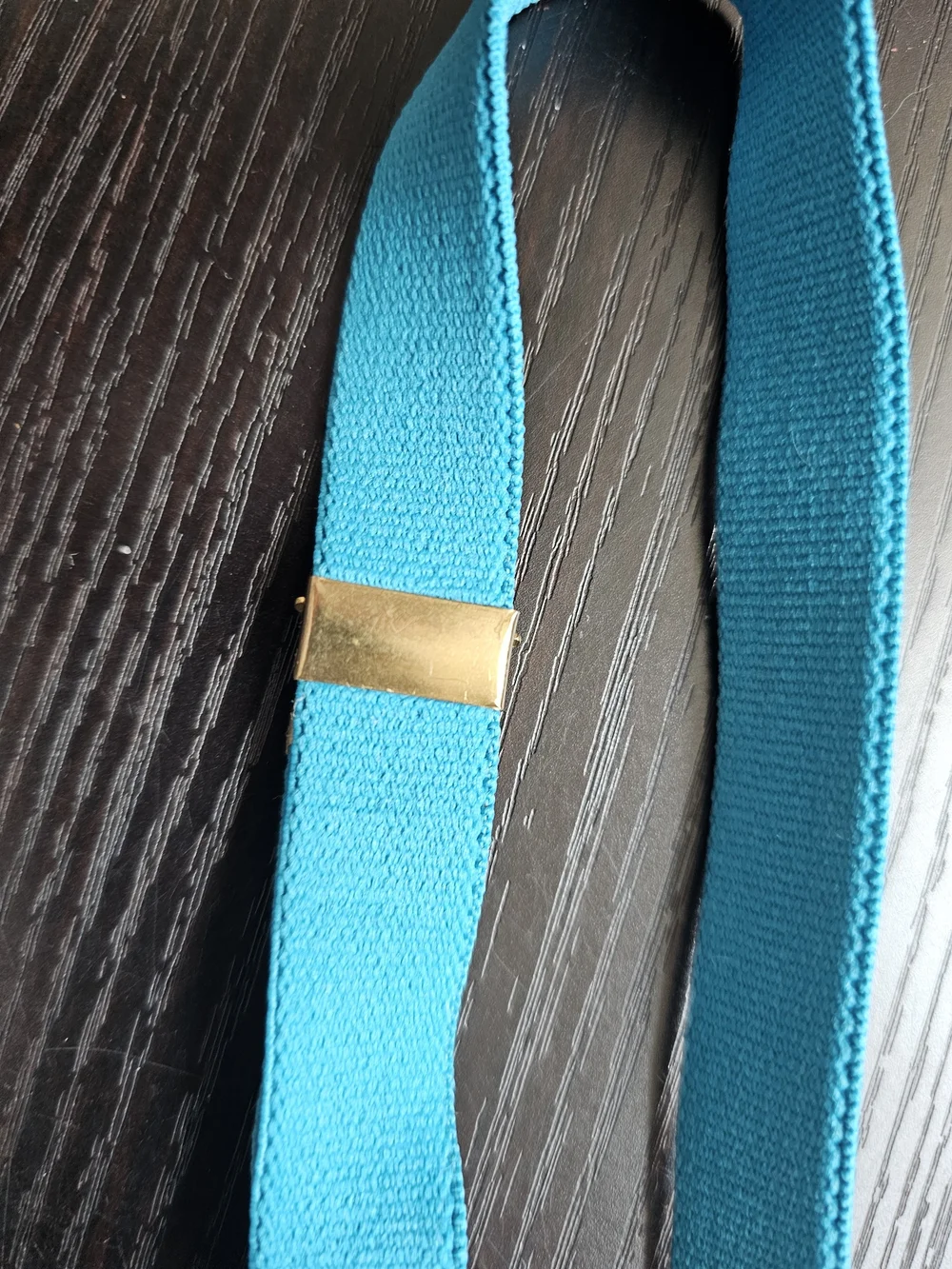 Turquoise Stretch Elastic Belt with Gold Tone Hardware